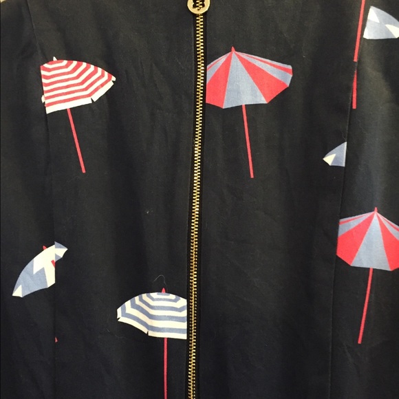 Draper James Navy Umbrella Circle Love Dress Sz 6 - Picture 5 of 8